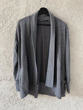 Athleta Pranayama Wrap Cardigan Heathered Gray Nirvana Modal Pockets Large